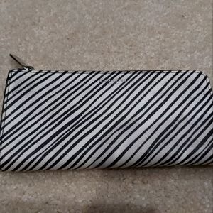 Coach Bleeker Diagonal Black Lines Zip Slim Wallet